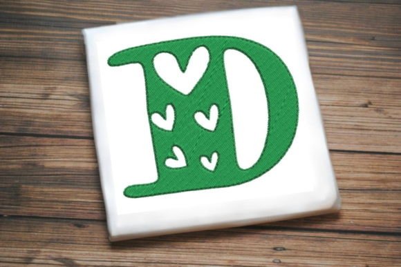 Alphabet Letter D Multi Heart for Branded Merchandise