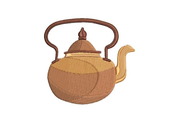 Antique Copper Teapot: Embroidery Design Review for Merch