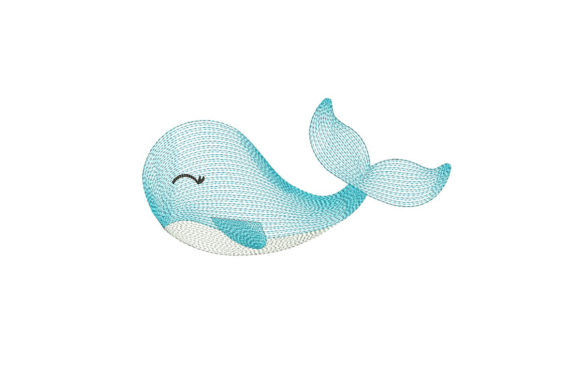 Blue Whale Embroidery Design: A Gentle Gift from the Deep
