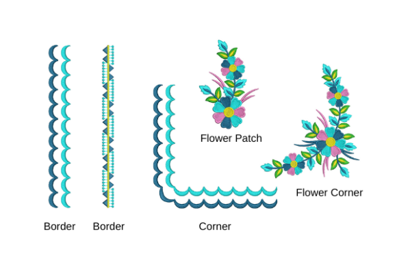 Border Corner Flower Patch Embroidery Review