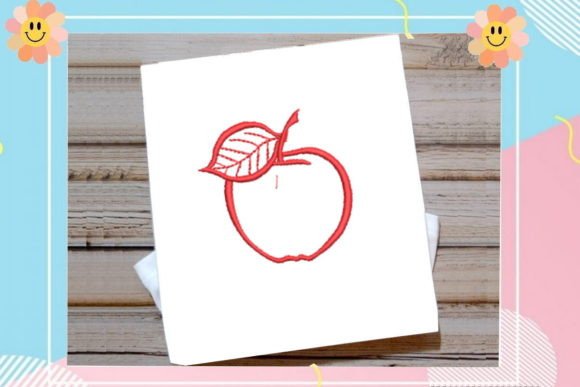 Cute One Line Apple Machine Embroidery Design Review