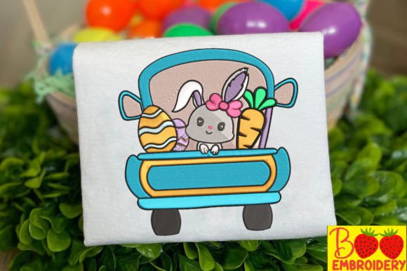 Cute Pink Rabbit on Truck